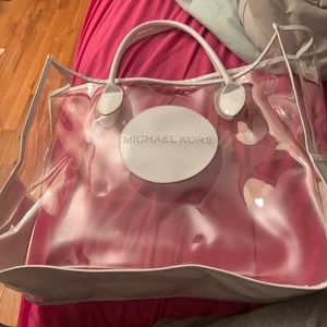 Large Michael kors clear beach bag